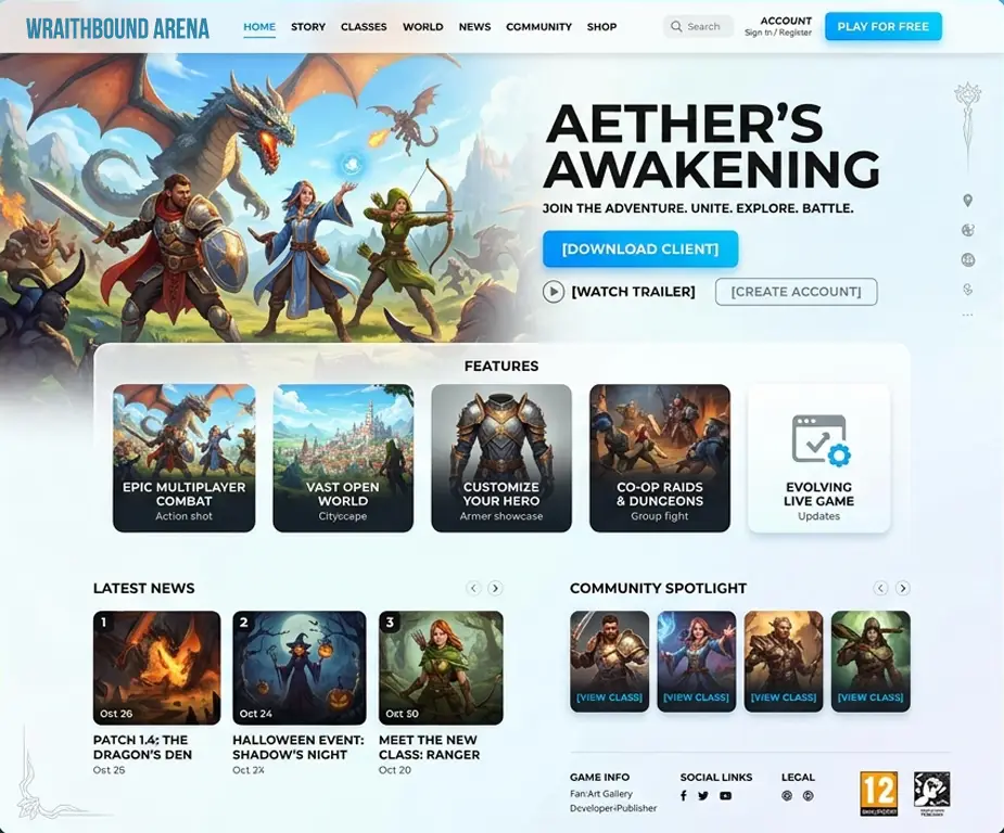Wraithbound Arena - Multiplayer Action RPG